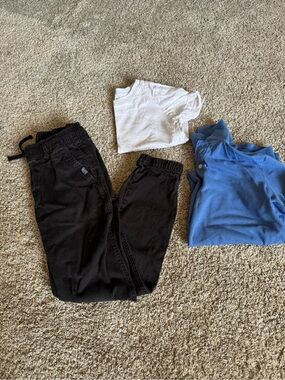 Boys Size 8 - Black H&M Jeans- Oshkosh blue collared   & White undershirt